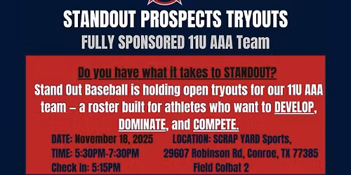 STANDOUT PROSPECTS 11u AAA Team