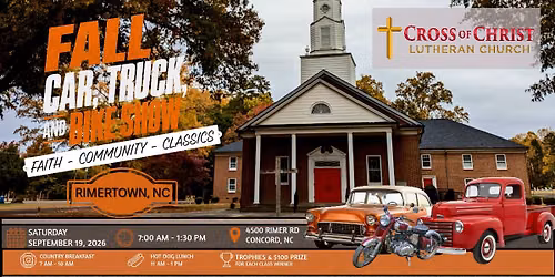 Cross of Christ Fall Car, Truck, and Bike Show and Country Breakfast