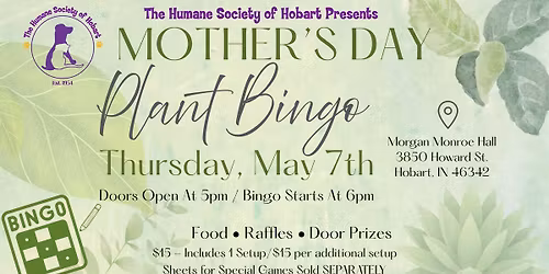 Plant Bingo Fundraiser for The Humane Society of Hobart