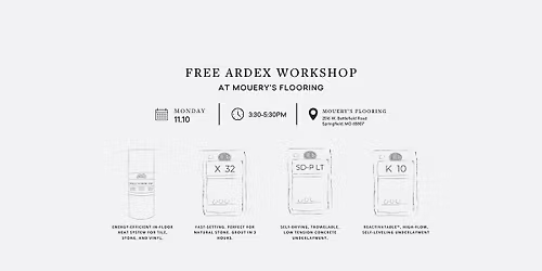 Free Ardex Workshop at Mouery's Flooring