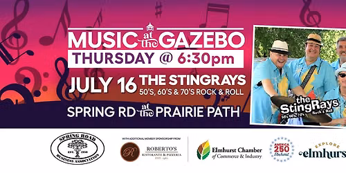 MUSIC AT THE GAZEBO - The StingRays July 25th
