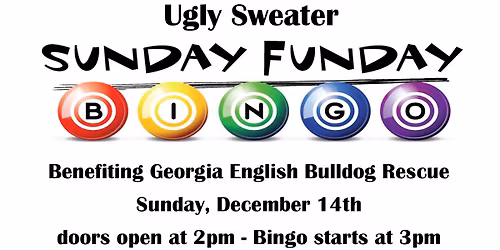 Ugly Sweater Sunday Funday Bingo