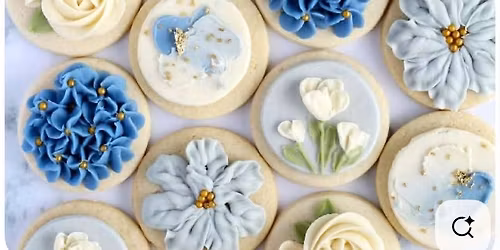 French Blue Floral Buttercream Cookie Decorating Class