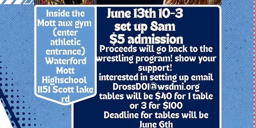 Waterford Mott Wrestling Card Craft and collectible show! 