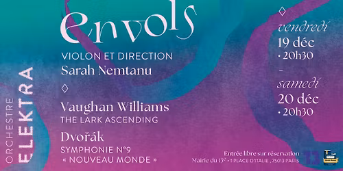 Envols - L'Orchestre Elektra retrouve Sarah Nemtanu