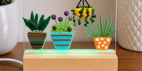 Fused Glass Plant Night Light