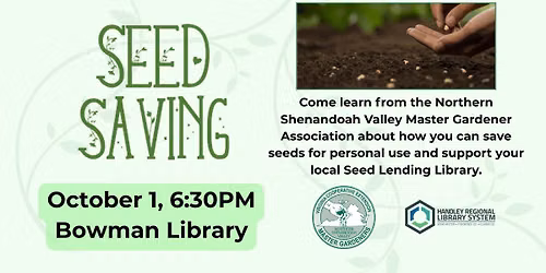 Seed Saving with NSV Master Gardener Association at Bowman Library