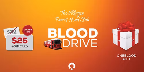 Donate Blood at The Villages Parrot Head Club | Free $25 eGift Card