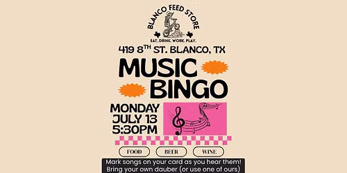 Music Bingo Monday