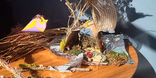 Fairy House, Paper Birds, and Magic Wands "Make-shop" for Kiddos + Adults w\/ food + drinks