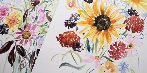 Loose Watercolour Florals Workshop for Beginners - Summer Flowers