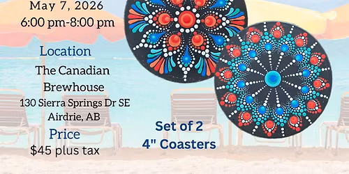 Airdrie-Tropical Coastal Vibe Coaster Set Dot-Painting Workshop