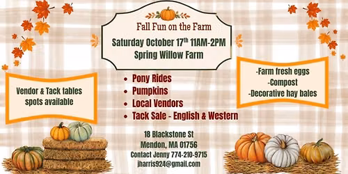 Fall Fun on the Farm and Tack\/Vendor Sale