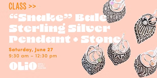 \u201cSnake\u201d Bale Sterling Silver Pendant + Stone with Jennifer Dins