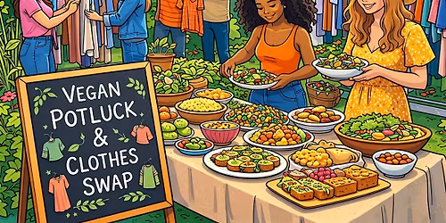 Intercambio de ropa + comida veggie compartida