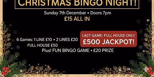 Bingo with a \u00a3500 Jackpot Prize!