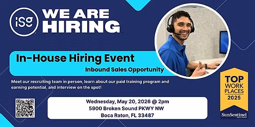 In-House Hiring Event for Inbound Sales Representatives