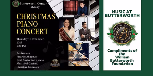 Music at Butterworth --Christmas Piano Concert