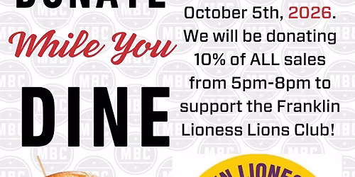 Franklin Lioness Lions Milwaukee Burger Co. Donation Night