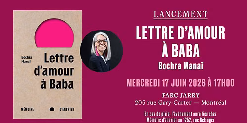 Lancement | LETTRE D'AMOUR \u00c0 BABA de Bochra Mana\u00ef