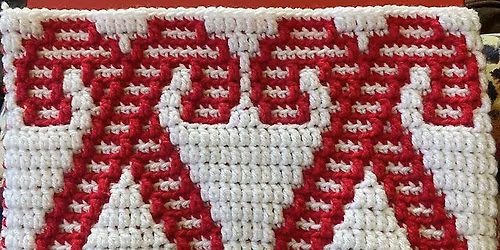 Mosaic Crochet Candy Cane Motif
