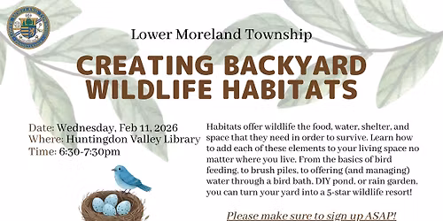 Creating Backyard Wildlife Habitats