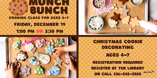 Munch Bunch Cooking Class for Ages 4-7