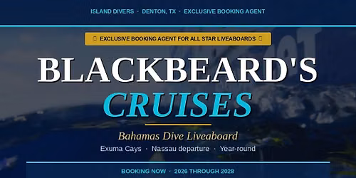 Bahamas-Blackbeards 19 scheduled dives BOOKING For ALL Departure Dates