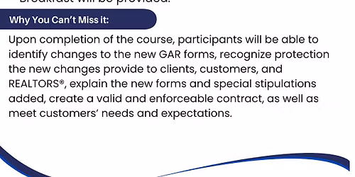 3 Hours CE + Broker CE: GAR Contract Forms Changes 2026