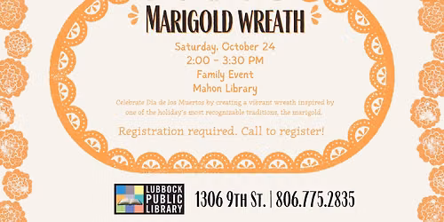 Marigold Wreath at Mahon Library