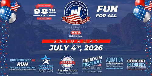 Celebrate Independence Day with the City of McAllen Parks & Recreation!