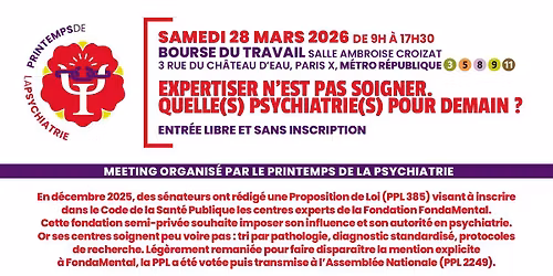 MEETING "Expertiser n'est pas soigner. Quelle(s) psychiatrie(s) pour demain ?"