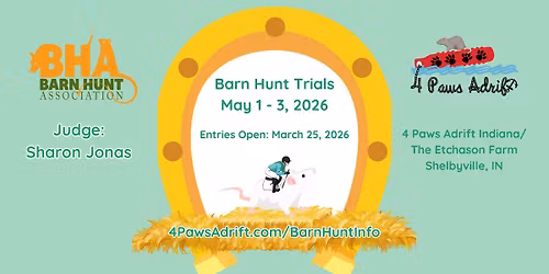 May 1-3 4 Paws Adrift BHA Trial