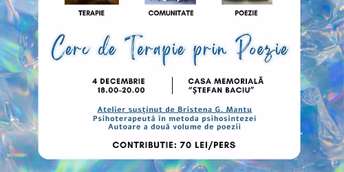 Cerc de Terapie prin Poezie \/ Poetry Therapy Circle