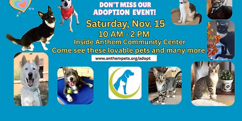 Anthem Pets Fall Adoption Event