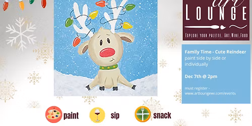 Family Funday Sunday, Cute Reindeer, we draw you paint