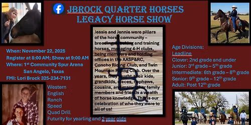 JBrock Quarter Horses Legacy Horse Show 2025