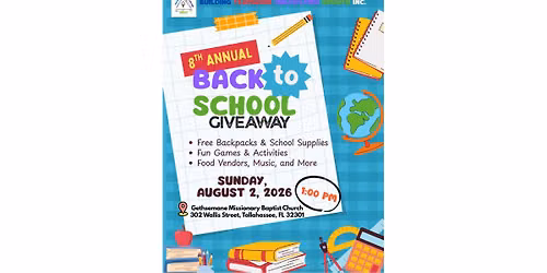 Building Teamwork Multiplying Growth Inc. 8th Annual Back to School Giveaway