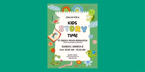 Kids Story Time at Greedy Reads Remington
