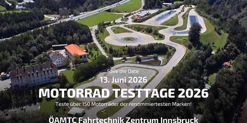 Motorrad Testtage 2026 - Zentrum Innsbruck 13. Juni