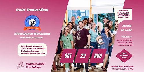 Goin' Down Slow - Blues Dance Cork Workshop - 22nd Aug 2026