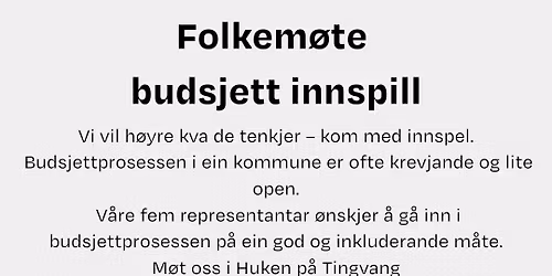 Folkem\u00f8te - budsjett innspill!