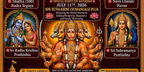 Temple 1 Year Anniversary 100 Rudra & Nav Chandi Yegnya Prathishta 