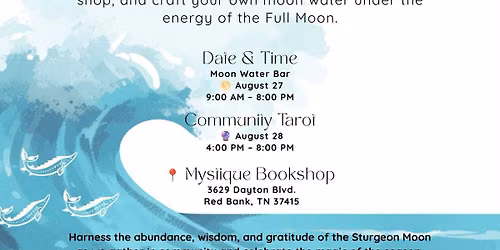 Full Moon | Sturgeon Moon | Moon Bar, Community Tarot, & Tea