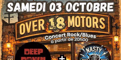 Concert rock\/blues Deep Down + Nasty Buffalo \u00e0 l'Overdrive Caf\u00e9