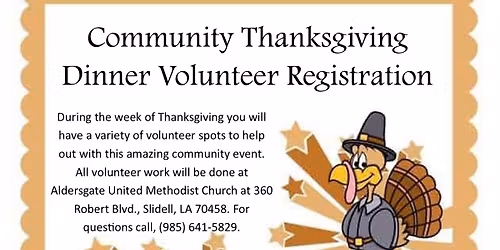 Community Thanksgiving Dinner Volunteer Registration 