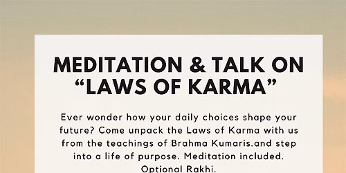 "Laws of Karma" Talk with Meditation