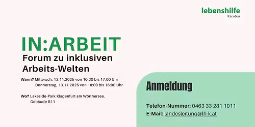 IN:ARBEIT - Forum zu inklusiven Arbeitswelten
