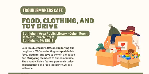 Troublemakers Cafe Food, Clothing, and Toy Drive
