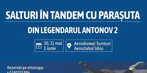 Salturi cu para\u0219uta \u00een Tandem la Aeroclubul Sibiu!